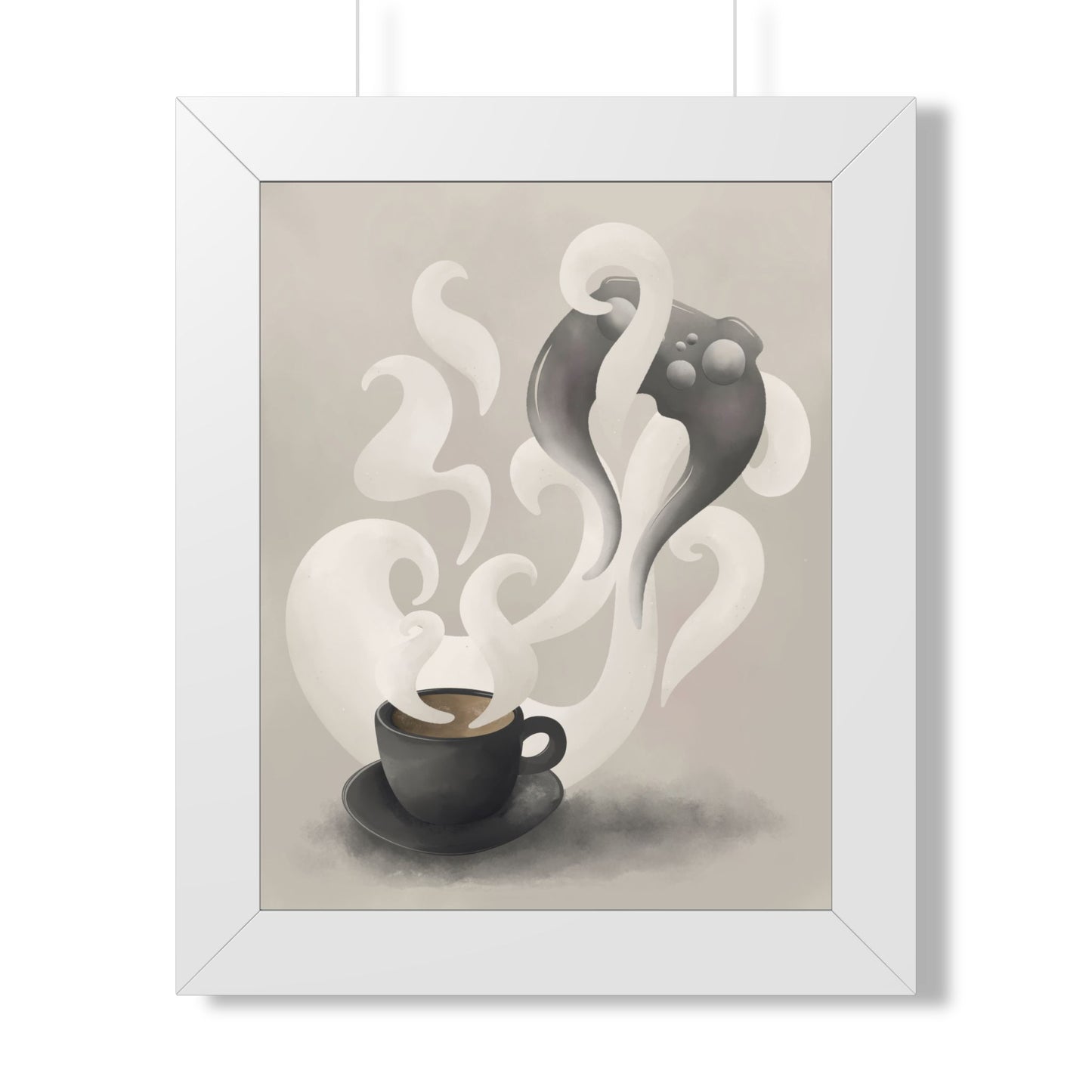Morning Pause | Ritual of Play Collection | Framed Cozy Gaming Wall Art