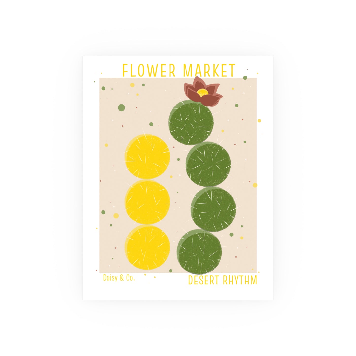Daisy & Co. Flower Market Wall Art – Desert Rhythm | Cozy Botanical Video Game Inspired Spring Wall Art