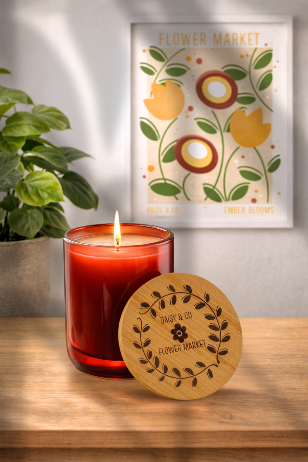 Daisy & Co. Colored Glass Scented Candle
