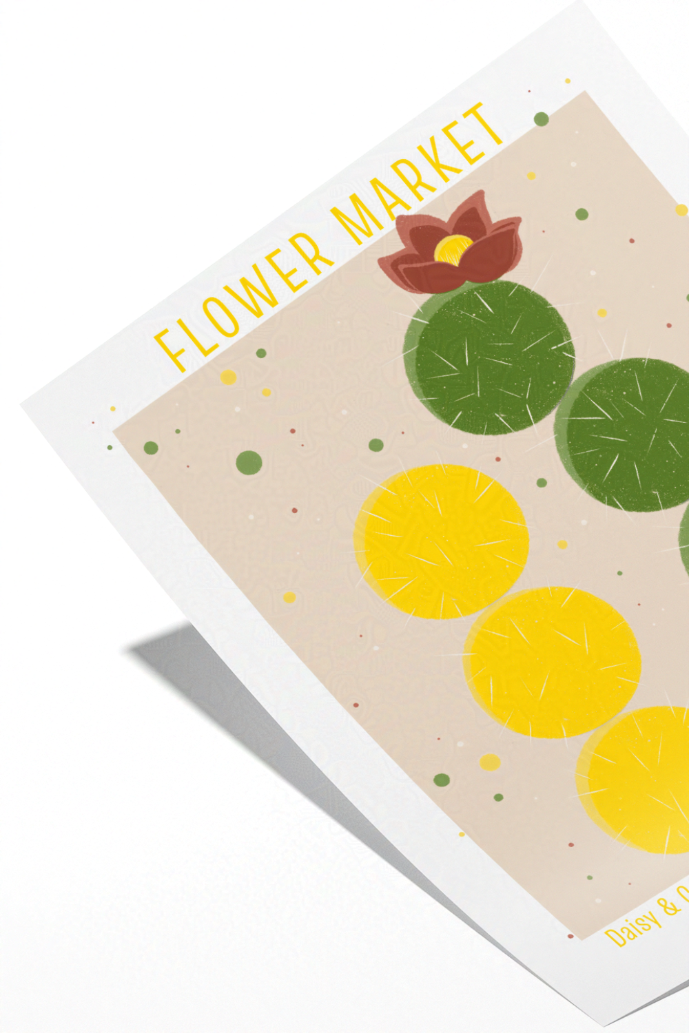 Daisy & Co. Flower Market Framed Wall Art – Desert Rhythm | Cozy Botanical Video Game Inspired Spring Wall Art