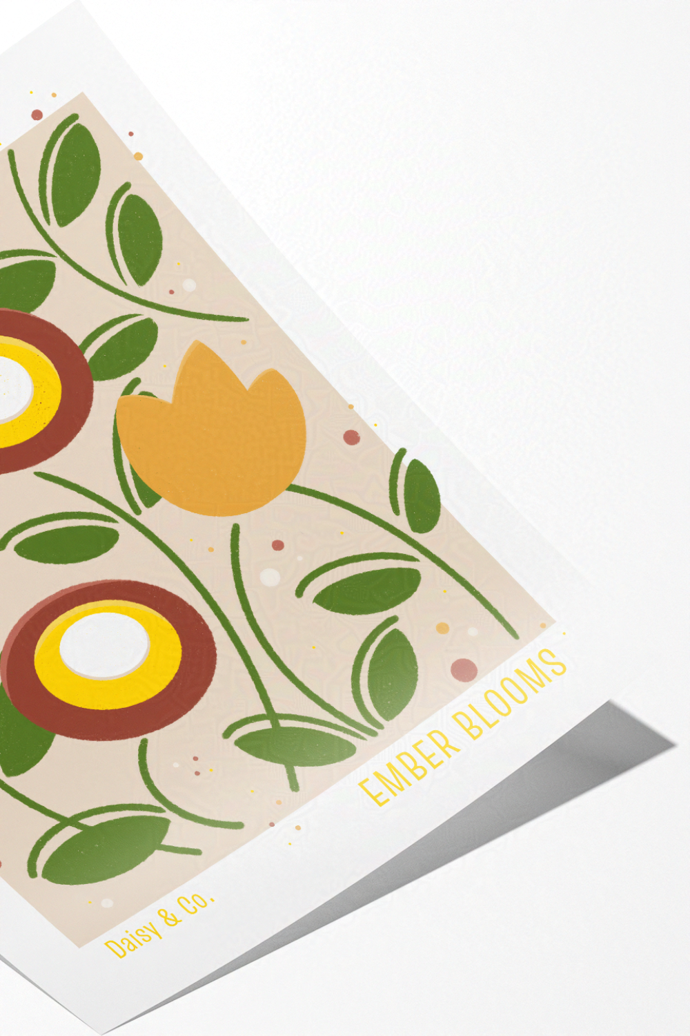 Daisy & Co. Flower Market Framed Wall Art – Ember Bloom | Cozy Botanical Video Game Inspired Spring Wall Art