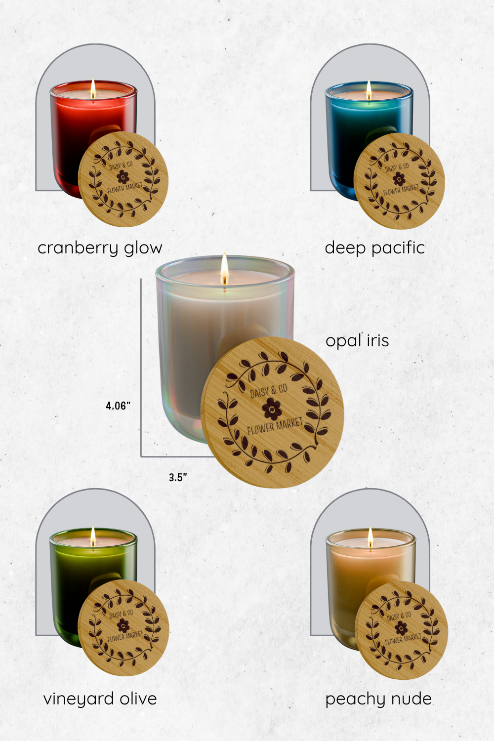 Daisy & Co. Colored Glass Scented Candle